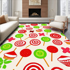 Whimsical Candy Swirl Lollipop Pattern Rug