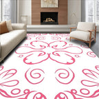 Pink Swirl Flourish Motif Rug