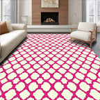 Elegant Pink Quatrefoil Pattern Rug
