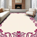 Ornate Red Floral Border Design Rug