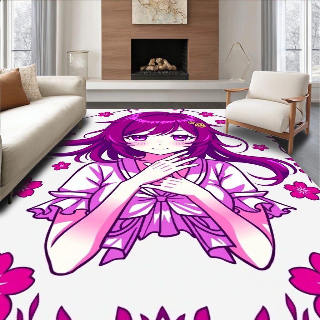 Anime Cherry Blossom Sweet Girl Design Rug