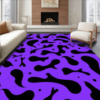 Abstract Blob Bone Patterned Violet Rug