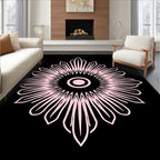 Geometric Petal Sunburst Pattern Rug