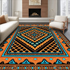Bold Geometric Diamond With Tribal Accents Rug