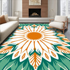 Modern Floral Mandala Pattern Rug