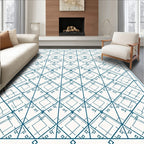 Geometric Diamond Line Art Design Rug