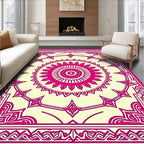 Floral Mandala Geometric Pattern Rug