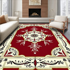 Intricate Floral Bordered Medallion Rug