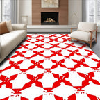 Bold Red Geometric Pattern Rug
