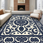 Classic Floral Medallion With Border Design Rug
