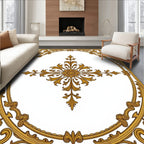Golden Rococo Floral Motif Rug