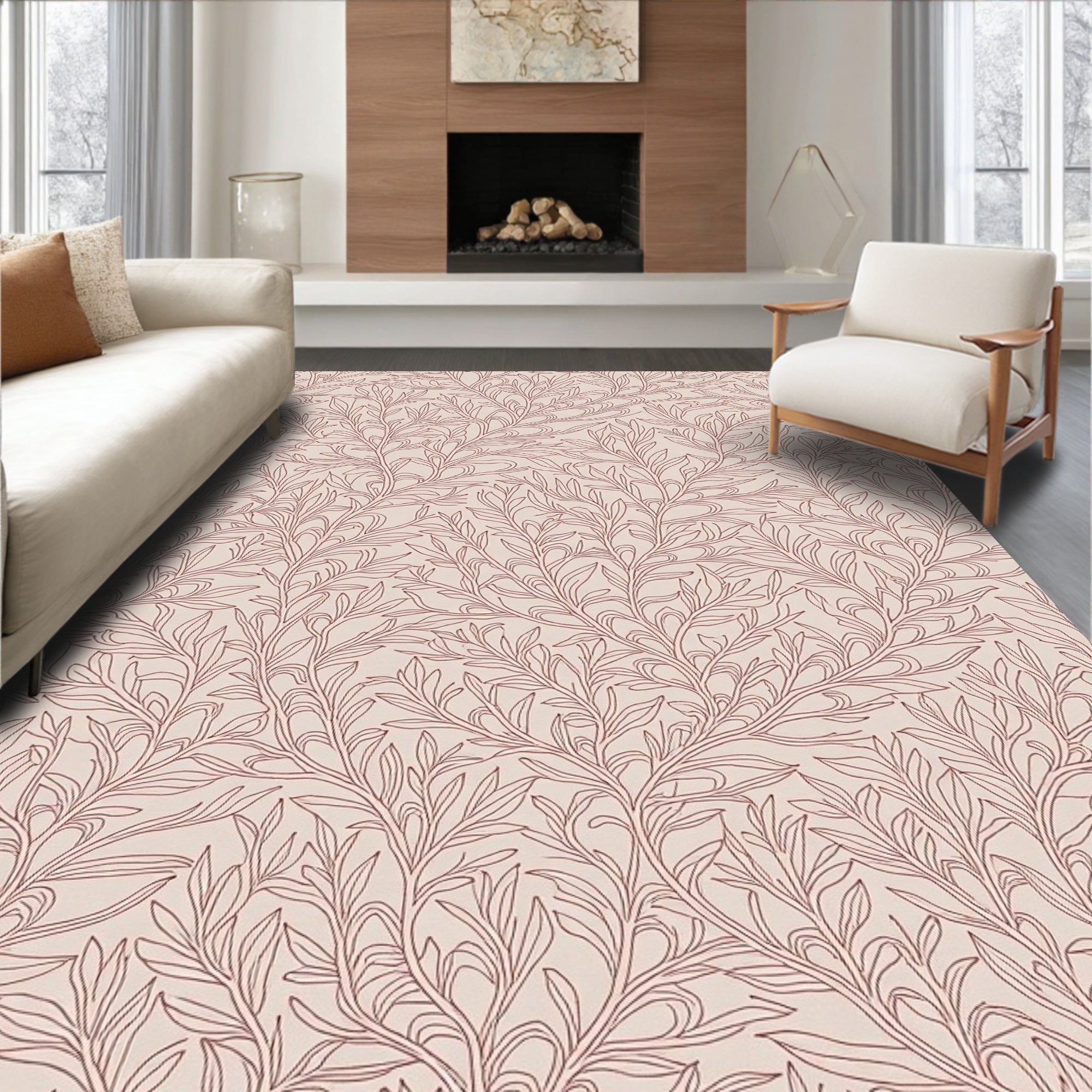 Vine Pattern Outline Design Rug