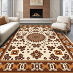Warm Tones Sunburst Floral Pattern Rug