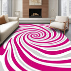 Magenta White Swirl Pattern Rug