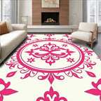 Ornate Hot Pink Medallion Pattern Rug
