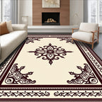 Ornate Floral Medallion Framed Design Rug