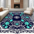 Aqua Medallion Symmetry Design Rug
