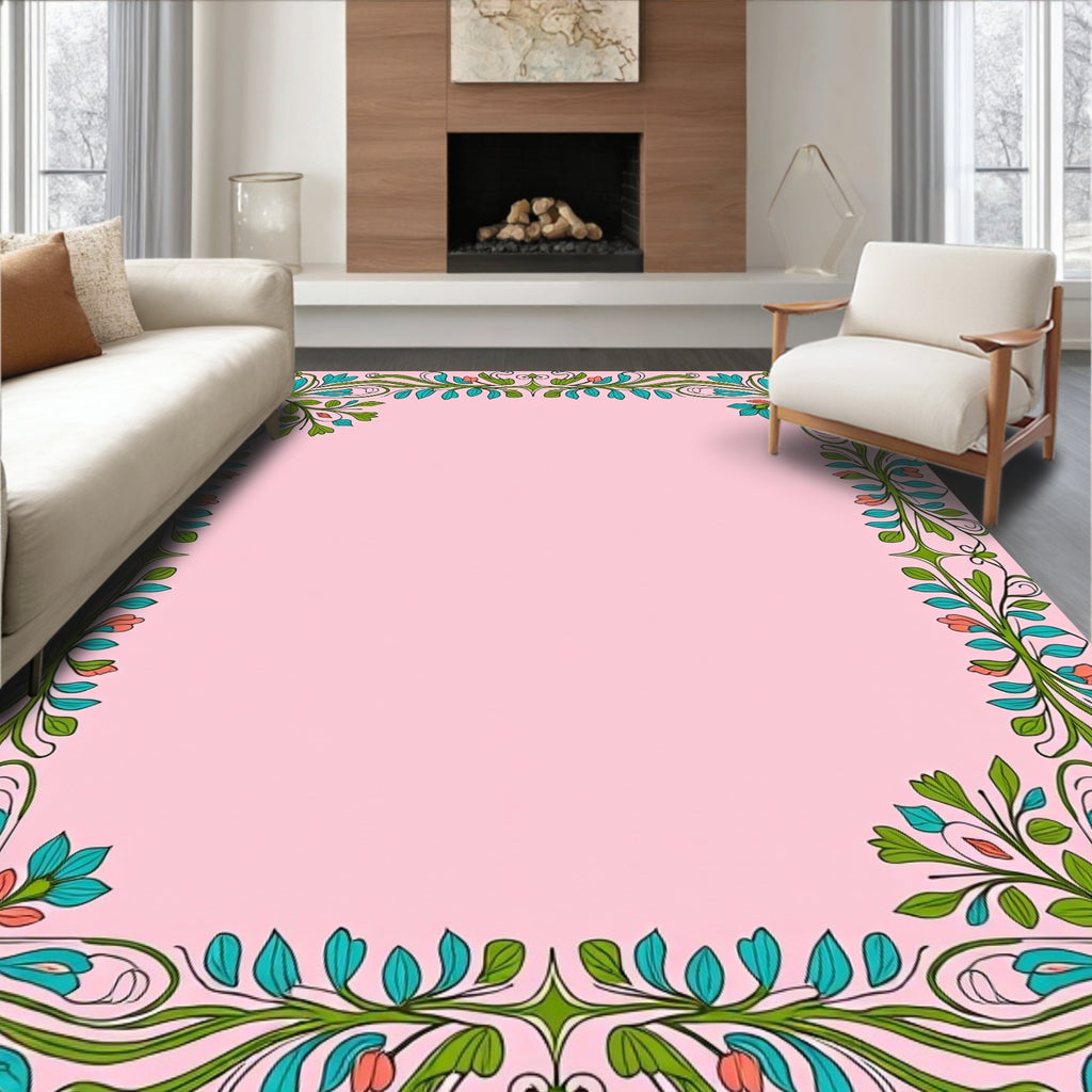 Elegant Floral Swirls Accent Rug