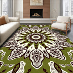 Ornate Floral Mandala Pattern Design Rug