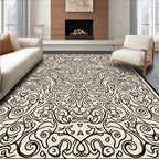 Intricate Swirls Botanical Art Nouveau Rug