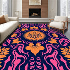 Vibrant Floral Swirls Pattern Rug