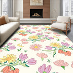 Pastel Spring Floral Pattern Rug