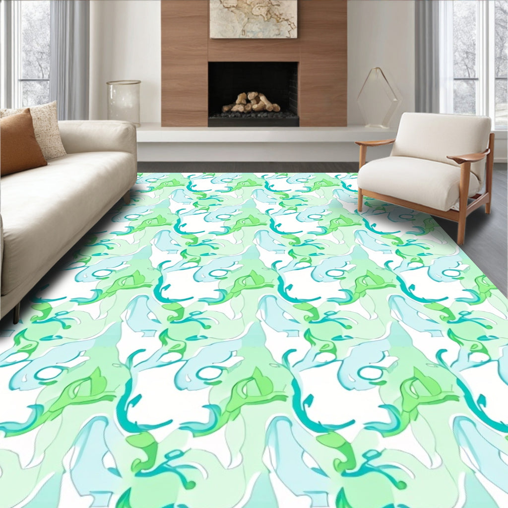 Abstract Organic Wave Pattern Rug