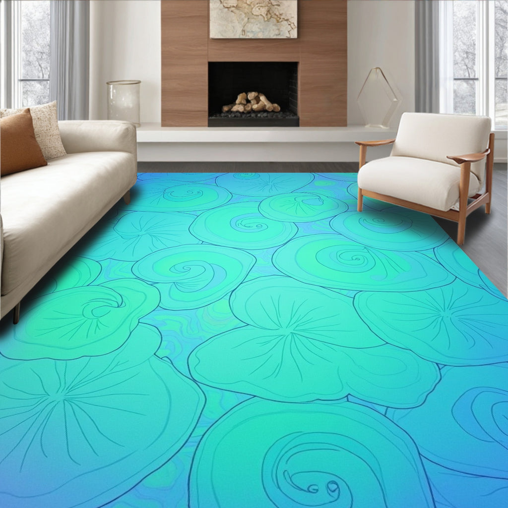 Cool Swirls Marine Pattern Rug
