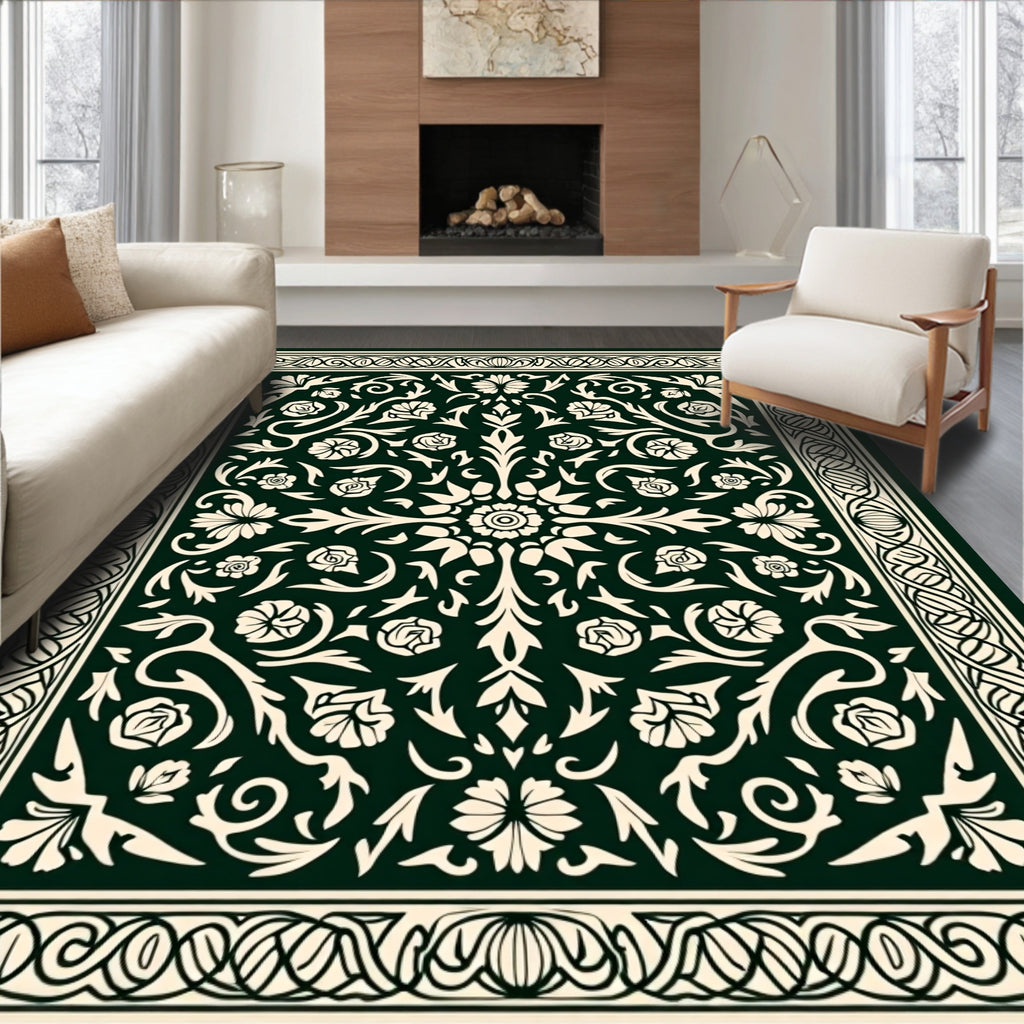Classic Floral Scrollwork Pattern Rug