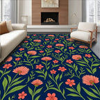 Coral Bloom Floral Pattern Rug
