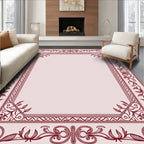Ornate Floral Vine Border Rug