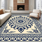 Traditional Mandala Floral Border Design Rug