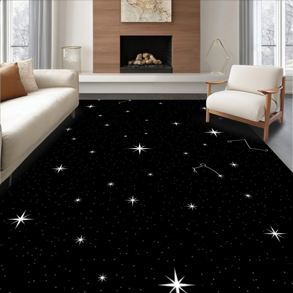 Celestial Star Constellation Pattern Rug