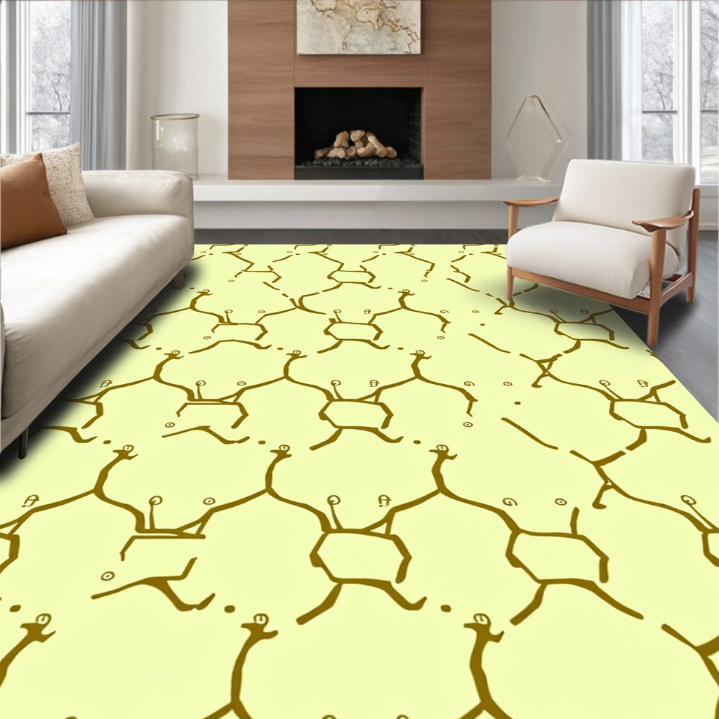 Organic Honeycomb Pattern Design Rug