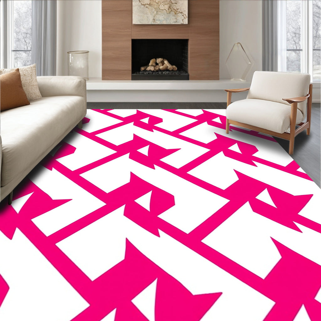 Geometric Houndstooth Pattern Rug