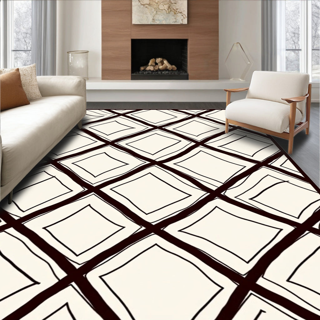 Abstract Diamond Pattern Rug