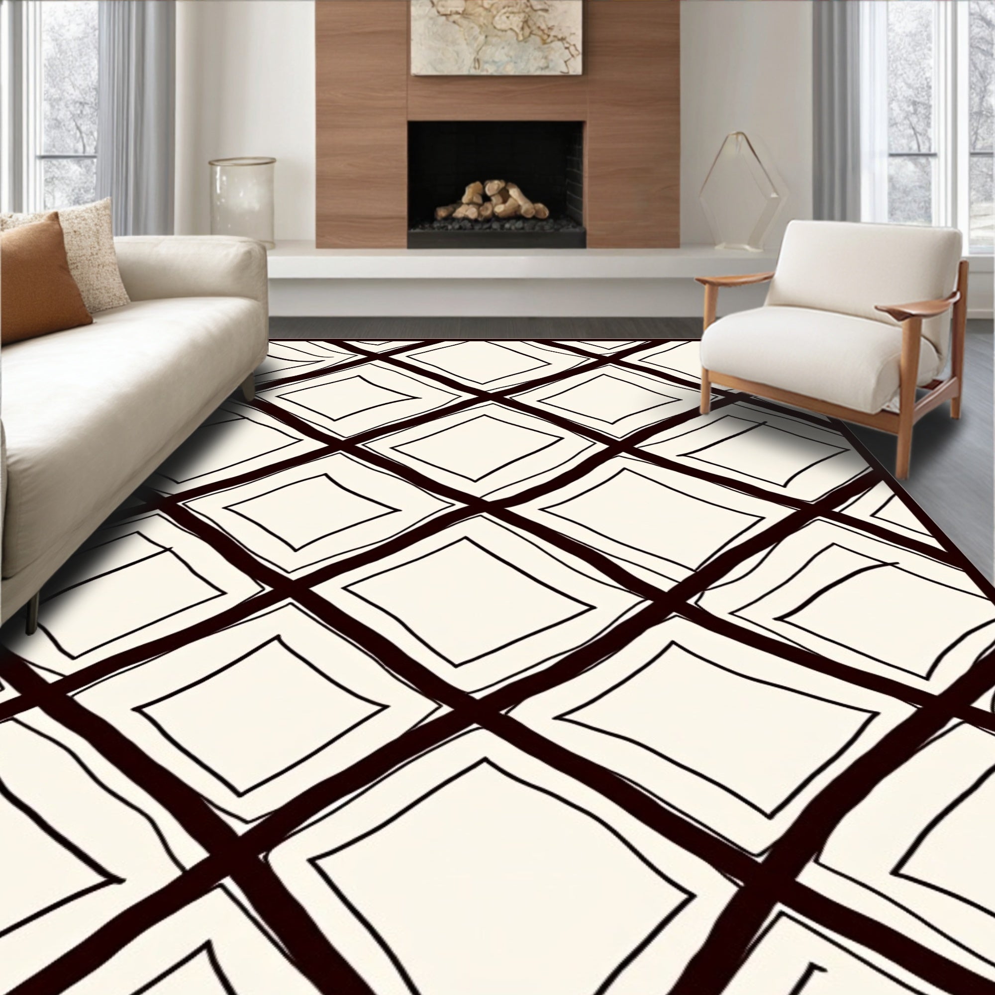 Abstract Diamond Pattern Rug