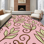 Whimsical Leafy Swirl Pattern Rug