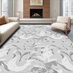 Monochromatic Floral Swirl Pattern Rug