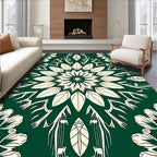 Nature Inspired Floral Mandala Pattern Rug