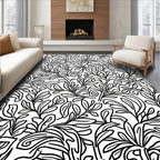 Line Art Botanical Pattern Design Rug