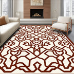 Intricate Brown Geometric Medallion Rug