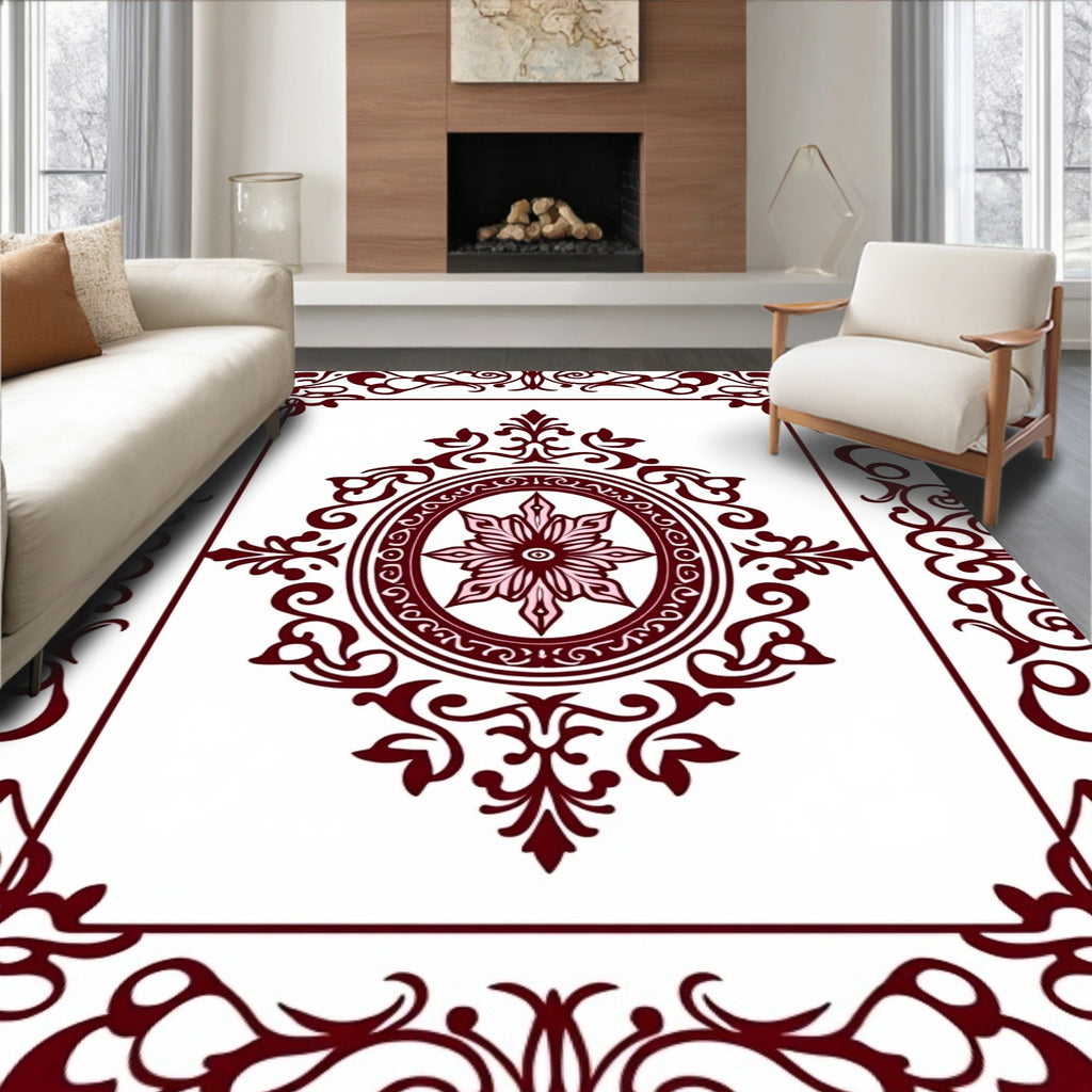 Elegant Floral Oval Medallion Designer Rug