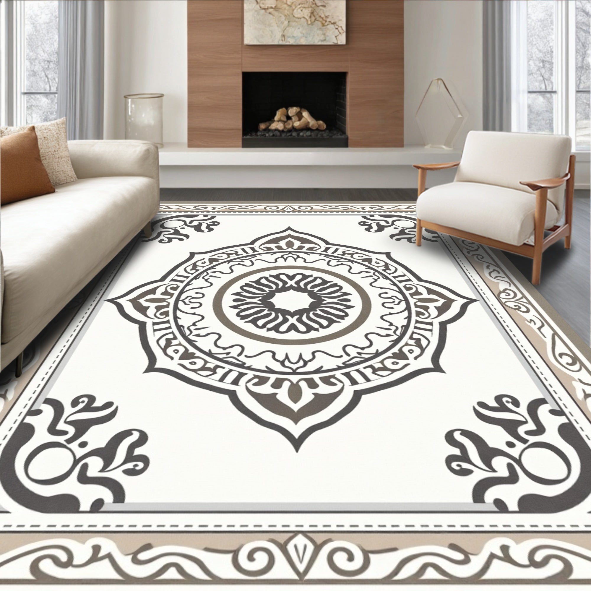 Classic Geometric Mandala Pattern Rug