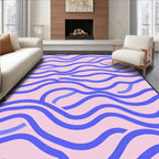 Blue Waves Patterned Rug