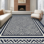 Abstract Maze Patterned Geometric Design Rug