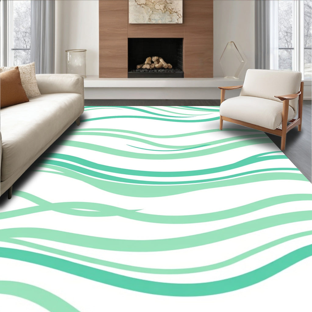 Cool Wave Pattern With 2 Tones Rug
