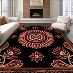 Warm Tones Floral Mandala Design Rug