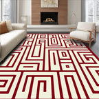 Classic Geometric Maze Pattern Rug