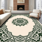 Intricate Floral Mandala Frame Rug